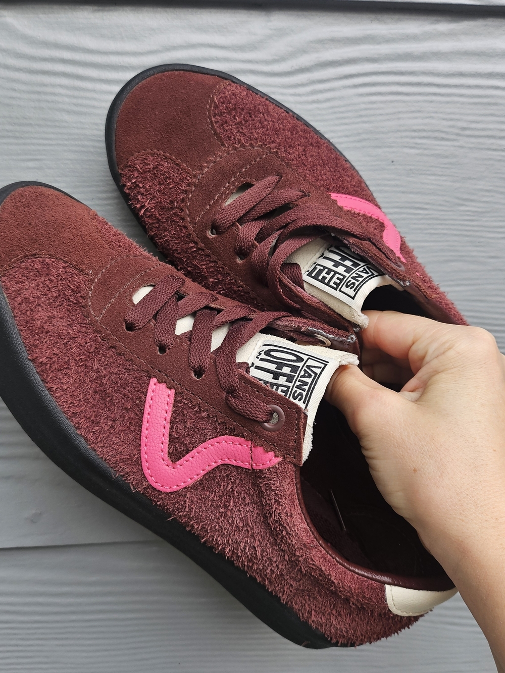 Vans Sport Low Pop Suede Sneakers – Burgundy / Pink , US Man 6.0/ US Women7.5
